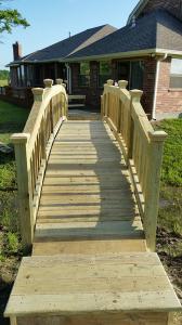 Custom wood deck bridge